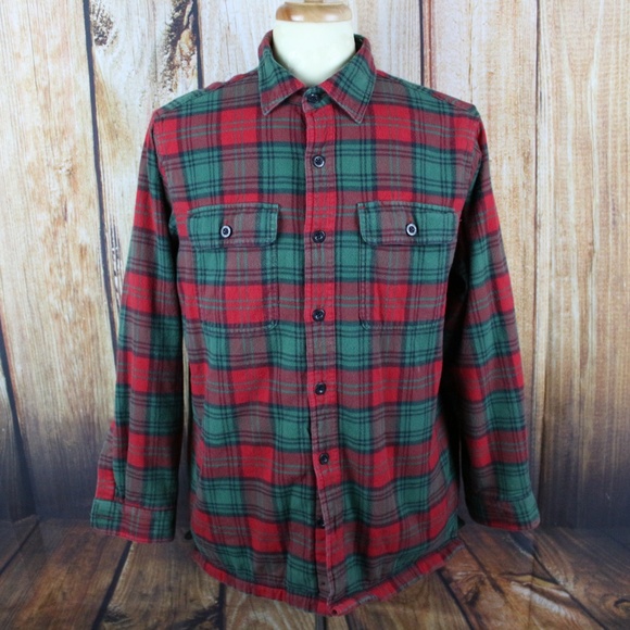 LL Bean Medium Fleece Lined Flannel Shirt Jacket - Picture 4 of 7